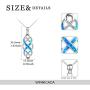YFN Irish Celtic Knot Created Opal Pendant Necklace Infinity Love Sterling Silver CZ Jewelry 18''