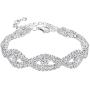 BriLove Wedding Bridal Bracelet for Women Crystal Infinity Tennis Bracelet Clear Silver-Tone