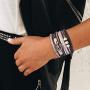 Suyi Women Wrap Bracelet Multilayered Leather Braided Bangle Wrist Cuff Bangles with Magnetic Buckle