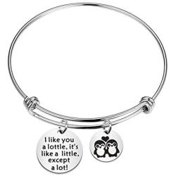 Gzrlyf I Like You a Lottle Penguins Keychain Funny Penguin Gifts for Penguin Lovers Best Friends Couples