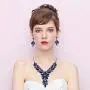 BriLove Womens Wedding Bridal Crystal Marquise-Shape Leaf Flower Enamel Statement Necklace Dangle Earrings Set BriLove Womens Wedding Bridal Crystal Marquise-Shape Leaf Flower Enamel Statement Necklace Dangle Earrings Set
