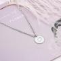 THREE KEYS JEWELRY Initial Necklaces Silver Gold Tone 10mm 0.4 Inches 16mm 0.63 Inches Tiny Disc Alphabet Pendant Stainless Steel Initial Necklace for Women Girls
