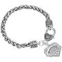 Lemegeton Antique Silver Heart Bracelet Character Engraved Pendant Wheat Chain for Women Girls Gift Jewelry Lemegeton Antique Silver Heart Bracelet Character Engraved Pendant Wheat Chain for Women Girls Gift Jewelry