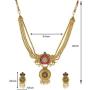 Aheli Beautiful Gold Tone Bollywood Party Wear Ethnic Festive Wedding Pendant Necklace Set Indian Traditional Fashion Jewelry for Women