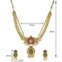 Aheli Beautiful Gold Tone Bollywood Party Wear Ethnic Festive Wedding Pendant Necklace Set Indian Traditional Fashion Jewelry for Women