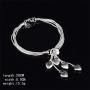 OMTBEL STOOLY Sterling Silver Five-line Chain with Five-Heart Bracelet Bangle Bracelet of Luxury Shining Jewelry