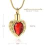 memorial jewelry Gold Angel Wings Glass Heart Urn Pet/Human Cremation Pendant Necklace Jewelry for Ashes
