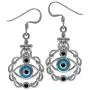 Silvershake Black Cubic Zirconia and Blue Enamel 925 Sterling Silver Evil Eye Dangle Hook Earrings Silvershake Black Cubic Zirconia and Blue Enamel 925 Sterling Silver Evil Eye Dangle Hook Earrings