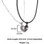 2 Pieces Magnet Love Heart Matching Necklace for Couples, Best Friends, Stainless Steel Mutual Attraction Magnetic Couple Necklace for Men Mowen