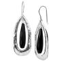 Silpada Rock Out Natural Black Agate Cut-Out Drop Earrings in Sterling Silver