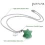 JADENOVA Merkaba Crystal Pendent Necklace for Women Men Jewelry Energy Healing Gemstone pendant (18 Inches Stainless Steel Chain)