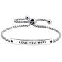 I Love You More Hand Stamped Bracelet Jewelry Gifts for Her Girlfriend Wife Classic Lettering