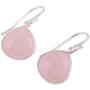 NOVICA Rose Quartz .925 Sterling Silver Dangle Earrings Dancing Soul