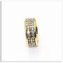 Xusamss Fashion Stainless Steel Double Row Iced Out Crystal Band Ring