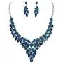EVER FAITH Bridal Jewelry Sets Marquise Crystal Statement Leaf Floral Necklace Earrings Set for Women EVER FAITH Bridal Jewelry Sets Marquise Crystal Statement Leaf Floral Necklace Earrings Set for Women