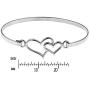 AeraVida Double Heart One Love .925 Sterling Silver Link Bracelet