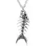 Controse Silver-Toned Stainless Steel Fish Bones Necklace with Pendant (17'' - 19'' Adjustable Chain) Controse Silver-Toned Stainless Steel Fish Bones Necklace with Pendant (17'' - 19'' Adjustable Chain)