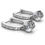 Cate & Chloe McKenzie 18k White Gold Dangling Earrings with Swarovski Crystals, Solitaire Crystal Dangle Earrings, Best Silver Drop Earrings for Women, Channel Set Drop Horseshoe