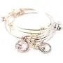 Baubelle Expandable Inspirational Stackable Charm Bracelet “Love The Life You Live''