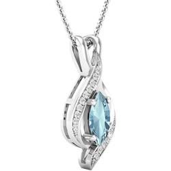 Dazzlingrock Collection 10X5 MM Marquise Gemstone & Round White Diamond Ladies Infinity Pendant (Silver Chain Included), Sterling Silver