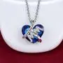 Mom Love Heart Necklace ‘I Love You Mom’ Angel Wings Ruby Red Crystals Jewelry for Mothers Day Necklace Gift for Mom Wife Women Mother in-Law, 18+2
