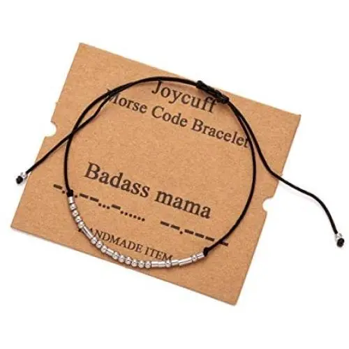 Inspirational Morse Code Encouragement Bracelets for Women Funny Jewelry Gifts for Teen Girls Daughter Sister Best Friend Friendship Adjustable Dainty Silk Beaded Wrap Bracelet