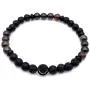 Mens Warrior Stone Lava Stretch Bead Bracelet Handcrafted in USA - Brown / Black Mens Warrior Stone Lava Stretch Bead Bracelet Handcrafted in USA - Brown / Black