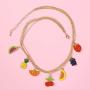Gold Plated Colorful Fruits Pendant Charms Chain Necklace for Women Girls Teen Girls