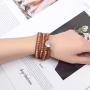 LAVI Handmade Natural Imperial Jasper 3 (Triple) Wrap Healing Leather Woven Beaded Boho Bracelet Adjustable Jewelry for Women Men Collection