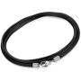 FIBO STEEL 2 Pcs 2.5MM Leather Chain Necklace for Men Women Braided Necklace Chain,16-30 inches