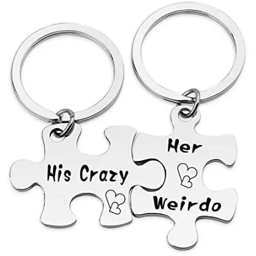 HN HNHB His Crazy Her Weirdo Couple Keychain Husband Wife Gift Wedding Jewelry Gifts (Crazy Weirdo KE) … HN HNHB His Crazy Her Weirdo Couple Keychain Husband Wife Gift Wedding Jewelry Gifts (Crazy Weirdo KE) …