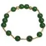 TKN Imports Green Gemstone Yellow-Gold-Plated Stretch Bracelet TKN Imports Green Gemstone Yellow-Gold-Plated Stretch Bracelet