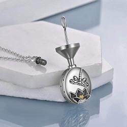 ONEFINITY Urn Necklaces for Ashes Sterling Silver Dragonfly Lotus Cremation Jewelry for Ashes Memory Necklace for Women