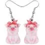 NEWEI Acrylic Valentines Day Funny Pig Piggy Earrings Drop Dangle Farm Pet Jewelry For Women Charm NEWEI Acrylic Valentines Day Funny Pig Piggy Earrings Drop Dangle Farm Pet Jewelry For Women Charm