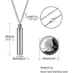 VNOX Pack of 2/3/4/5 -Unisex Customize Memorial Keepsake Stainless Steel Cylinder Cremation Ashes Necklace