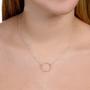 Gold Filled Hammered Open Circle Full Moon Orbit Pendant on a 925 Sterling Silver 16.5 Inch Chain plus 2.75 inch extender Layered Necklace Double Circle Open Circle Generations Interlocking Infinity Hammered Pendant Dainty 14K Goldfilled Minimalist Simple