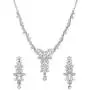 Touchstone Indian Bollywood Intricately Crafted Diamond Look Rhinestone Crystal Colorful Wedding Designer Jewelry Necklace Set in Gold and Silver Tone for Women.