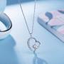AmorAime Heart Necklace for Women 925 Sterling Silver 5A Cubic Zirconia Adjustable Rose Gold Dainty Necklace Gift for Birthday or Mothers Day