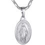 GoldChic Jewelry Miraculous Medal Oval Pendant Necklace- Available in 3 Color Gold/Black/Silver for Men Women(adjusts to 18 or 22 inch)--with Gift Box