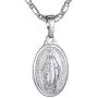GoldChic Jewelry Miraculous Medal Oval Pendant Necklace- Available in 3 Color Gold/Black/Silver for Men Women(adjusts to 18 or 22 inch)--with Gift Box