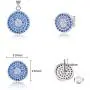 iRealy 925 Sterling Silver Pendant Necklace and Stud Earrings Jewelry Set, Fashion Round Boho Ear Studs Cubic Zirconia for Women/Girl/Bride/Mom/Wife iRealy 925 Sterling Silver Pendant Necklace and Stud Earrings Jewelry Set, Fashion Round Boho Ear Studs Cubic Zirconia for Women/Girl/Bride/Mom/Wife