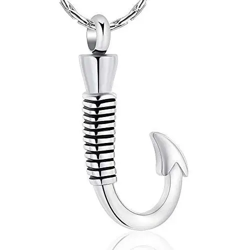 constantlife Cremation Jewelry for Ashes Urn Memorial Necklace Fish Hook Design Stainless Steel Pendant Keepsake Ashes Holder constantlife Cremation Jewelry for Ashes Urn Memorial Necklace Fish Hook Design Stainless Steel Pendant Keepsake Ashes Holder