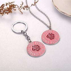 One Direction Gift Harry Style Merch Treat People with Kindness Enamel Necklace Keyring Jewelry Set 2 Pack