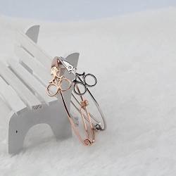 Zuo Bao Steampunk Shears Scissor Bangle Bracelet for Hairdresser