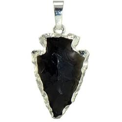 Paialco Natural Crystal Gemstone Rock Healing Crystal Arrow Shape Pendant Necklace