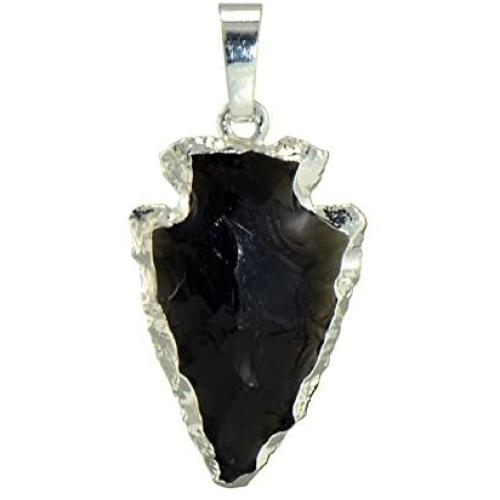Paialco Natural Crystal Gemstone Rock Healing Crystal Arrow Shape Pendant Necklace