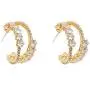 Gold Split Hoop Huggie Earrings Dainty Gold Plated Thick Gold Hoops Cartilage Piercing Hypoallergenic Open Hoops Lightweight Split Dangle Drop Earrings Jewelry for Women Girls