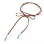 FXmimior Bohemian Long Choker with Turquoise Pendant Sexy Rock Handmade Vintage Necklace Women Accessories (brown)