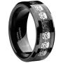 Queenwish 8mm Black Tungsten Carbide Skull Rings Men Women Fashion Wedding Band Unique Bridal Jewelry Size 6-13