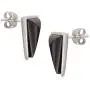 Silpada Triangle Edge Natural Black Agate Stud Earrings in Sterling Silver